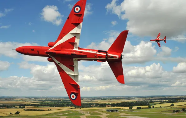 Картинка Flying, Red Arrows, BaE Hawk, Aerobatic, Formation Flying