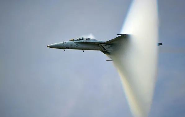 Картинка Boeing, Super Hornet, палубный многоцелевой истребитель, переход звукового барьера, F/A-18F