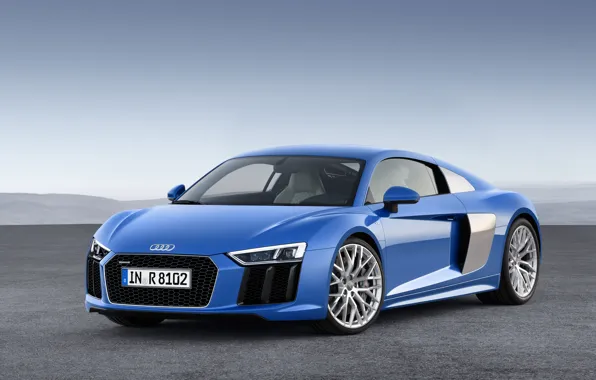 Синий, Audi, ауди, V10, 2015