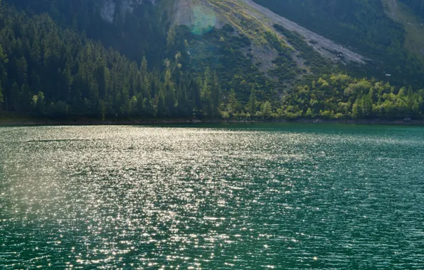 Summer, austria, lake, reflection