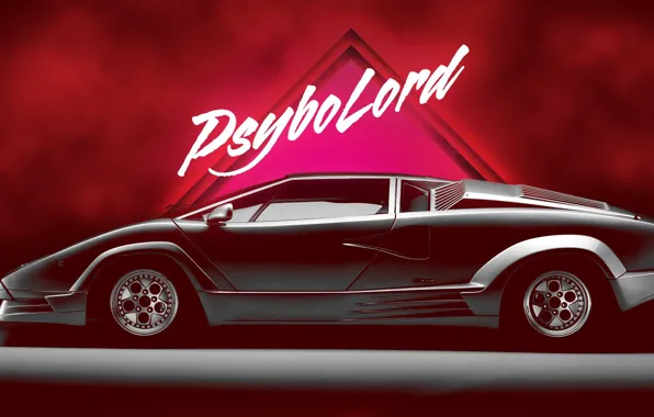 Музыка, Lamborghini, Машина, Фон, Суперкар, Countach, Lamborghini Countach, Вид сбоку