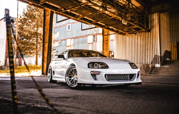 Toyota, Front, White, Toyota Supra, Road, Supra A80