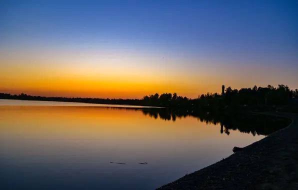 Песок, пляж, природа, город, озеро, Закат