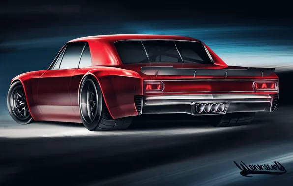 Авто, Рисунок, Chevrolet, Машина, Арт, Chevy, Chevelle, Chevrolet Chevelle