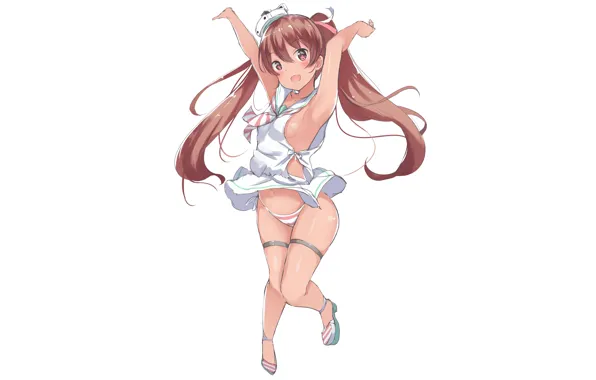 Girl, sexy, cleavage, long hair, legs, brown hair, brown eyes, boobs