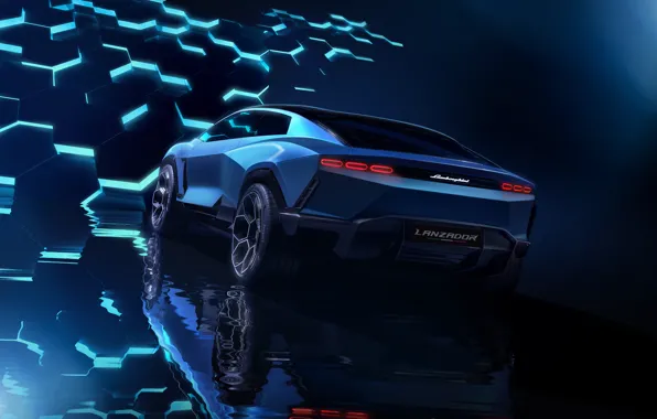 Lamborghini, rear view, Lamborghini Lanzador Concept, Lanzador