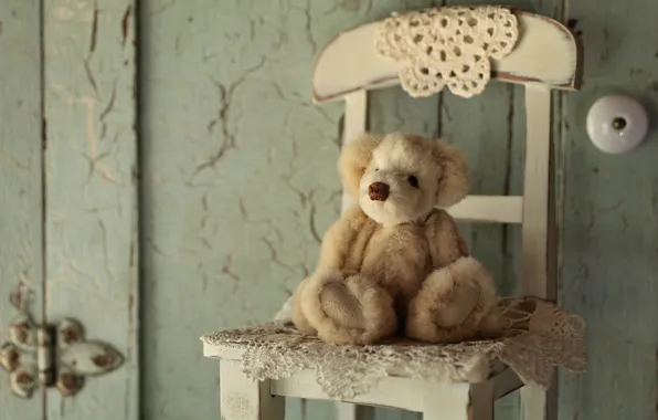 Картинка игрушка, медведь, стул, плюшевый мишка