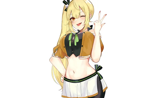 Girl, sexy, blouse, long hair, boobs, anime, beautiful, pretty
