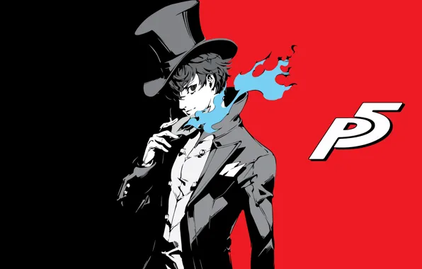 Фон, маска, парень, Persona 5, Персона 5