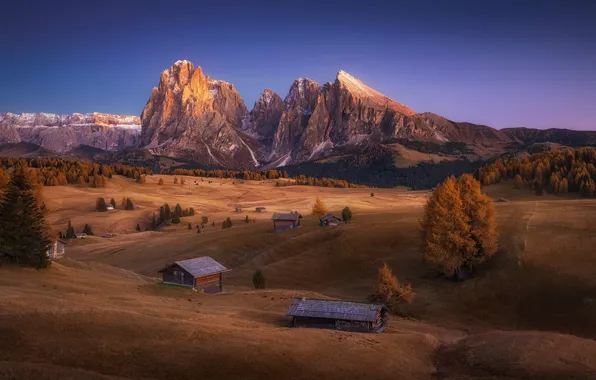 Картинка Italy, autumn, Dolomites, Alpe di Siusi