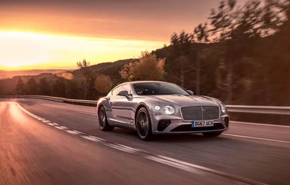 Скорость, Bentley, Continental GT, 2018