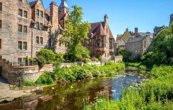 Город, Шотландия, архитектура, Scotland, Эдинбург, Edinburgh, Dean Village