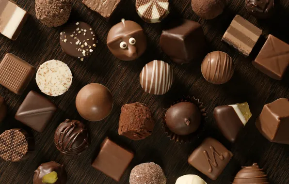 Белый, шоколад, конфеты, Чёрный, сладкое, chocolate, candy, молочный