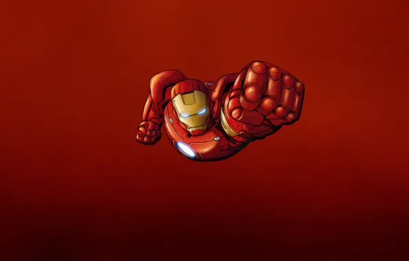 Красный, сталь, железный человек, marvel, комикс, iron man