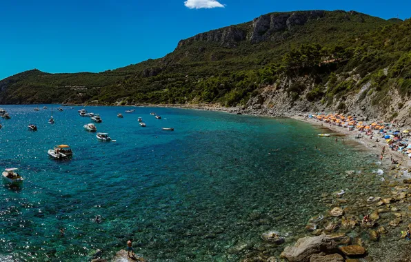 Картинка море, пляж, горы, Италия, Monte Argentario