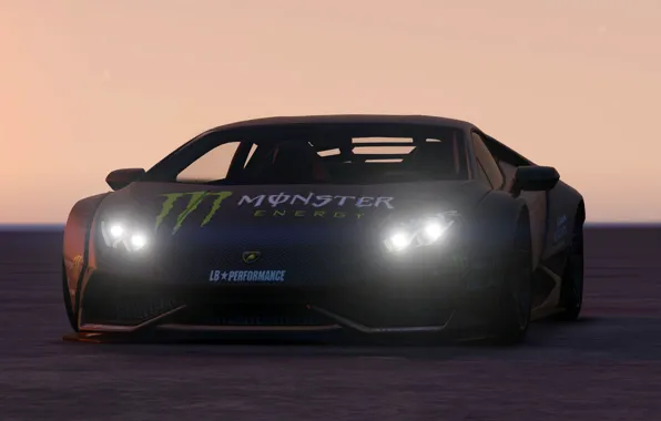 Lamborghini, спорт кар, Huracan, LP-610, LibertyWalk, Monster livery