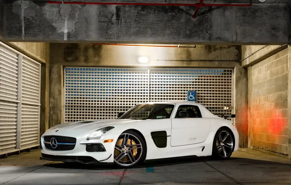 Картинка Mercedes, AMG, Black, SLS, White, Series