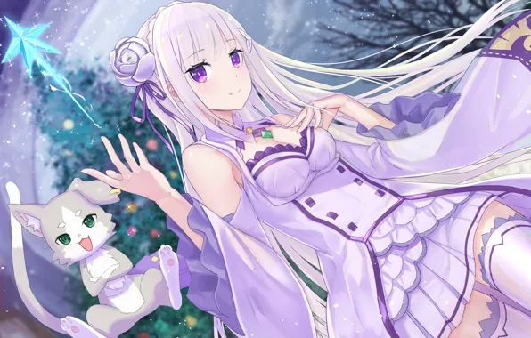 Елка, новый год, Emilia, Pack, Re:Zero kara Hajimeru Isekai Seikatsu