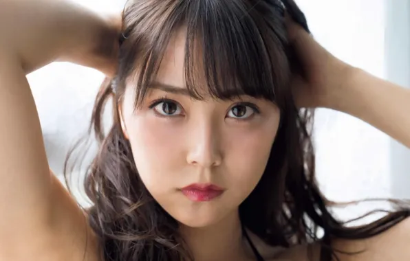 Girl, long hair, beautiful, pretty, lips, face, asian, attractive