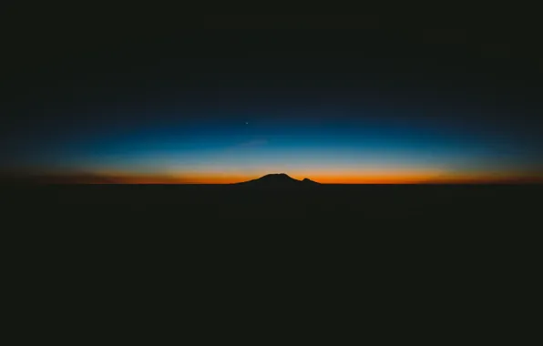 Dark, sky, sunset, mountain, stars, hill, darkness, Tanzania