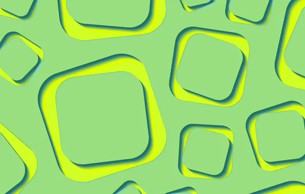 Картинка абстракция, green, wallpaper, yellow, lime, shapes, abstract 3D