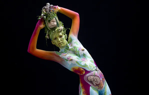 Грудь, боди арт, body art, bodyart, роспись тела, девушка art