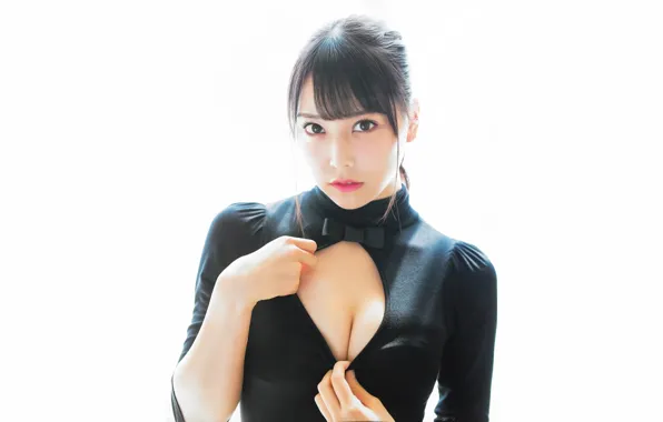 Girl, sexy, cleavage, blouse, long hair, boobs, beautiful, pretty