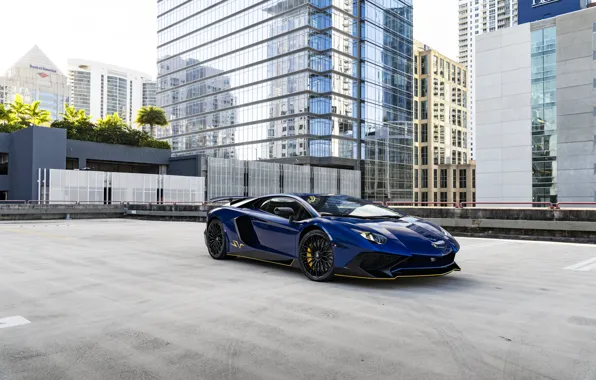 Lamborghini, Blue, Aventador