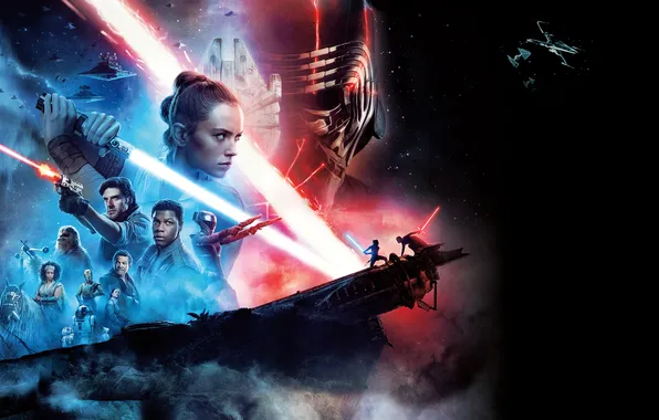 Космос, фантастика, постер, Оскар Айзек, Oscar Isaac, Daisy Ridley, John Boyega, Джон Бойега