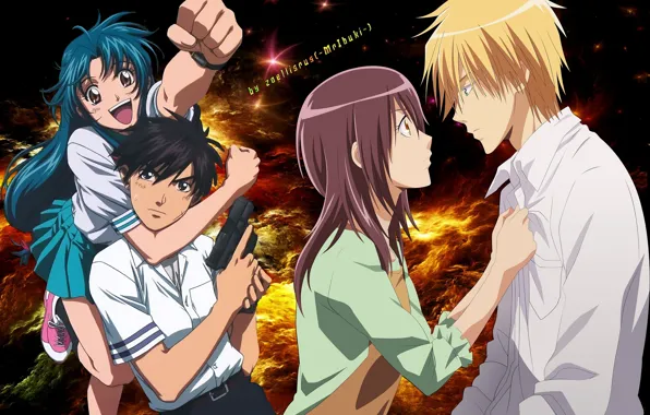 Аниме, разное, кроссовер, Kaichou wa Maid-sama!, Full Metal Panic
