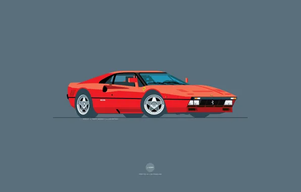 Красный, Авто, Машина, Ferrari, Арт, Суперкар, GTO, 288