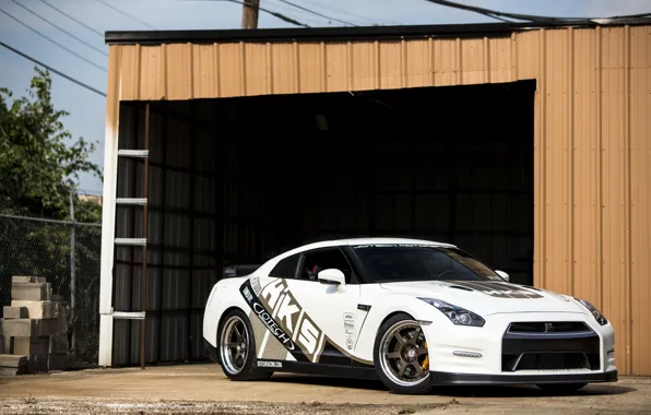 Nissan, white, gtr, hks, hre, jotech