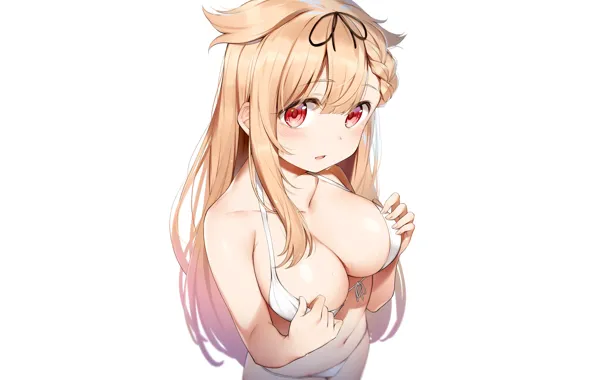 Girl, sexy, cleavage, long hair, boobs, anime, beautiful, pretty