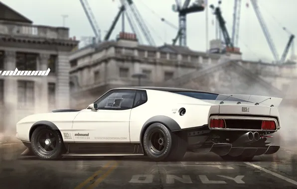 Mustang, Ford, Авто, Рисунок, Белый, Машина, Фон, Car