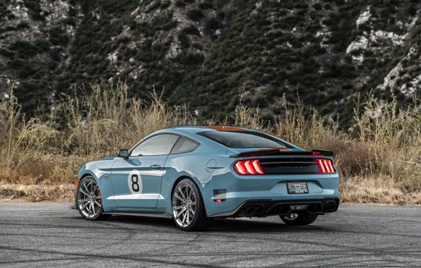 Фары, Mustang, Ford, вид сзади, Mustang GT, Roush, 2019, Performance Stage 3