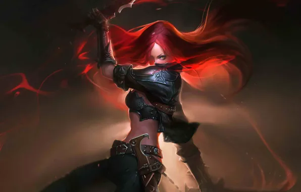 Оружие, арт, League of Legends, Katarina