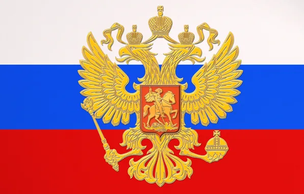 Картинка Флаг, Триколор, Герб, Россия