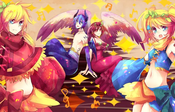 Девушки, звёзды, парни, Vocaloid, Вокалоид