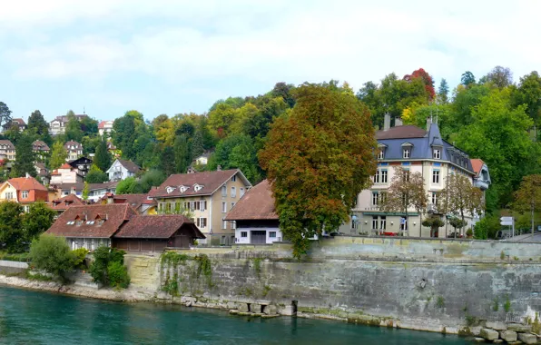 City, river, town