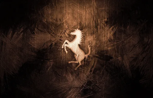 Картинка лошадь, кожа, эмблема, ferrari, 2014