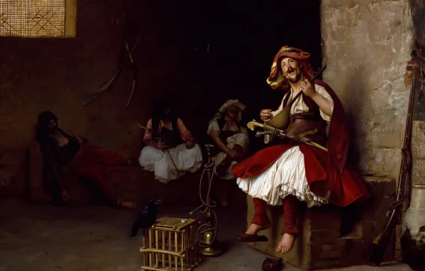 Картинка картина, жанровая, Жан-Леон Жером, Поющий Баши-бузук