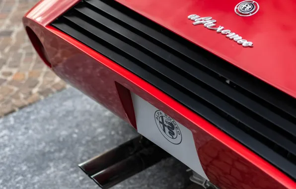 Картинка Alfa Romeo, logo, 1967, rear, badge, 33 Stradale, Tipo 33, Alfa Romeo 33 Stradale Prototipo