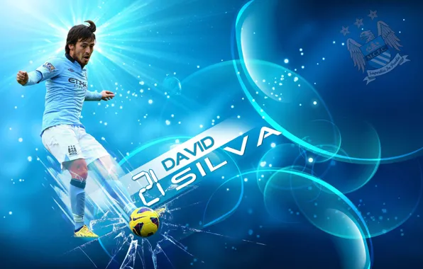 Wallpaper, football, Spain, England, David Silva, Manchester City FC
