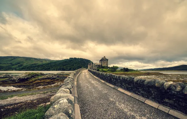 Картинка дорога, небо, Scotland, Dornie