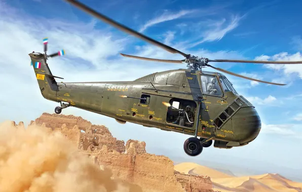 Франция, транспортный вертолет, Gianluca Capaldo, Sikorsky H-34A Choctaw Pirate, Sikorsky S-58