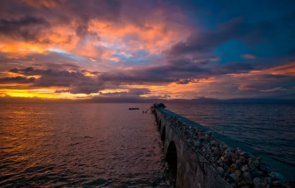 Картинка закат, Море, вечер, Филиппины