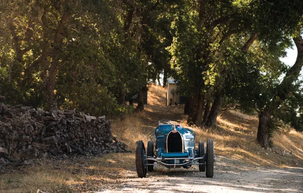 Ретро, 1927, Вид спереди, Спортивный автомобиль, Bugatti Type 35C