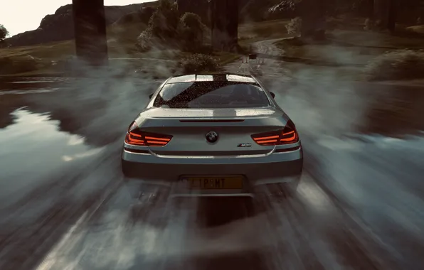 HDR, BMW, Speed, Water, Coupe, Game, River, Trees