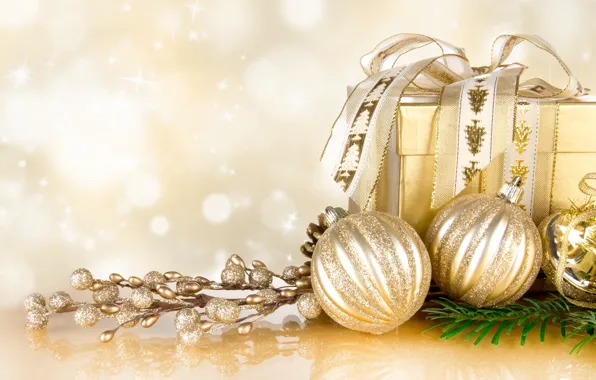 Картинка шарики, украшения, праздник, подарок, Новый Год, Рождество, Christmas, New Year