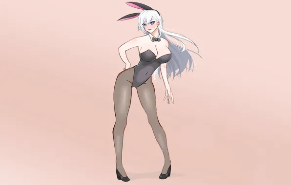 Girl, sexy, cleavage, long hair, boobs, anime, blue eyes, beautiful